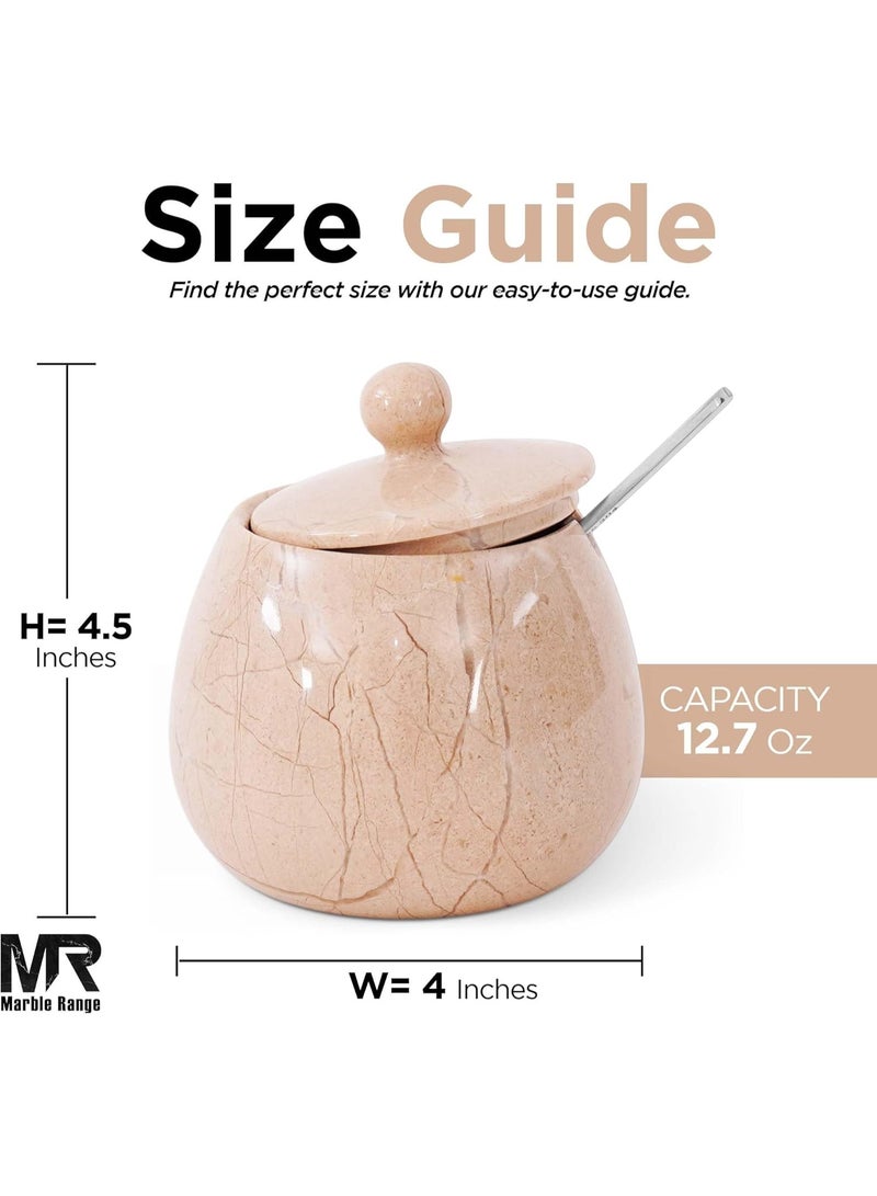 MARBLE RANGE Handmade Verona Marble Salt Cellar 4.5 Inch with Lid, Table Salt & Pepper Bowls, Salt Jar, Dish & Holder, Spice & Sugar Container, Celtic Salt, Ideal for Kitchen Countertop, Dining, Home, or Gift - Image 2